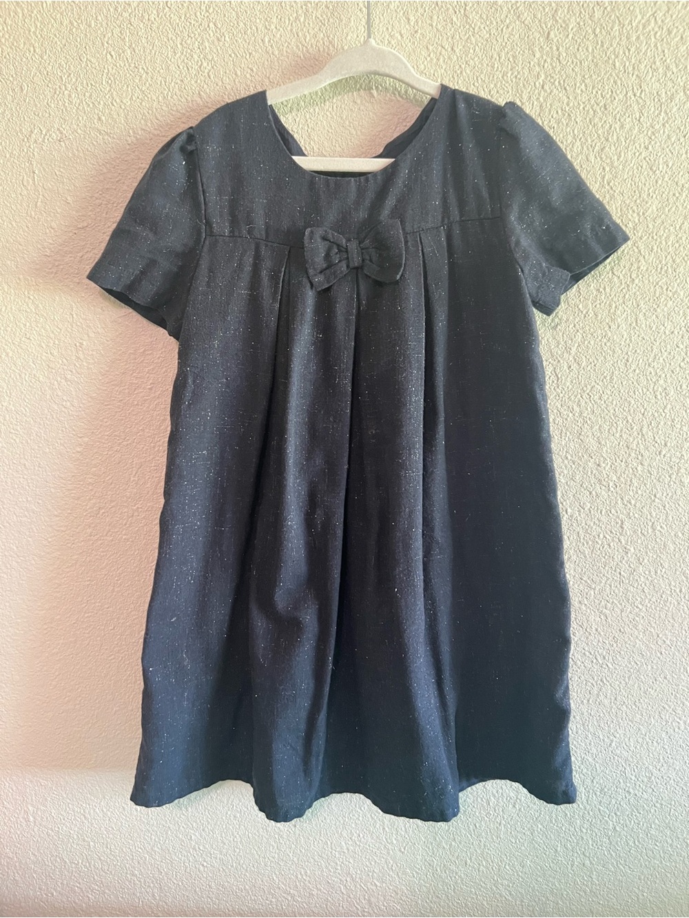 Harper Canyon Navy Bow-Front Formal Kids Dress